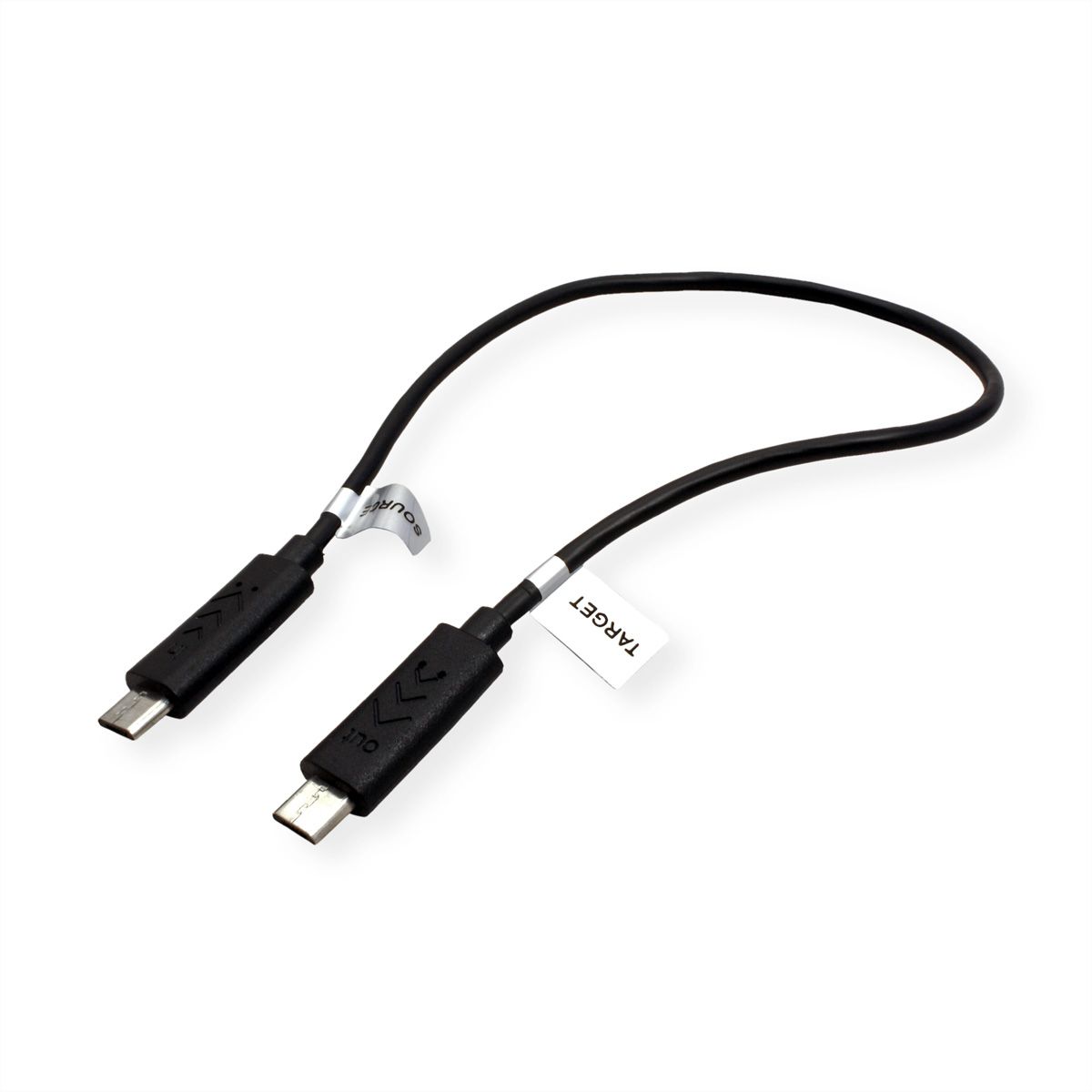 ROLINE USB 2.0 Ladekabel, Micro B - Micro B, ST/ST, schwarz, 0,3 m 
