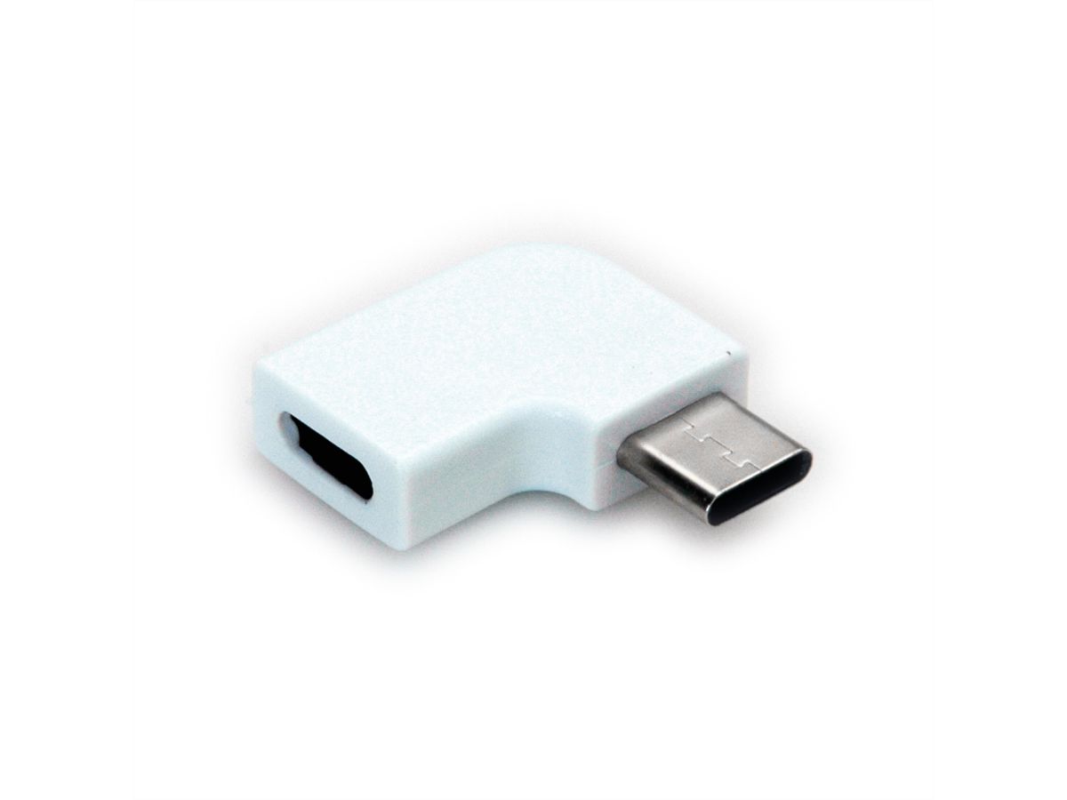 ROLINE USB 3.2 Gen 2 Adapter, USB Typ C - C, ST/BU, 90°, weiß