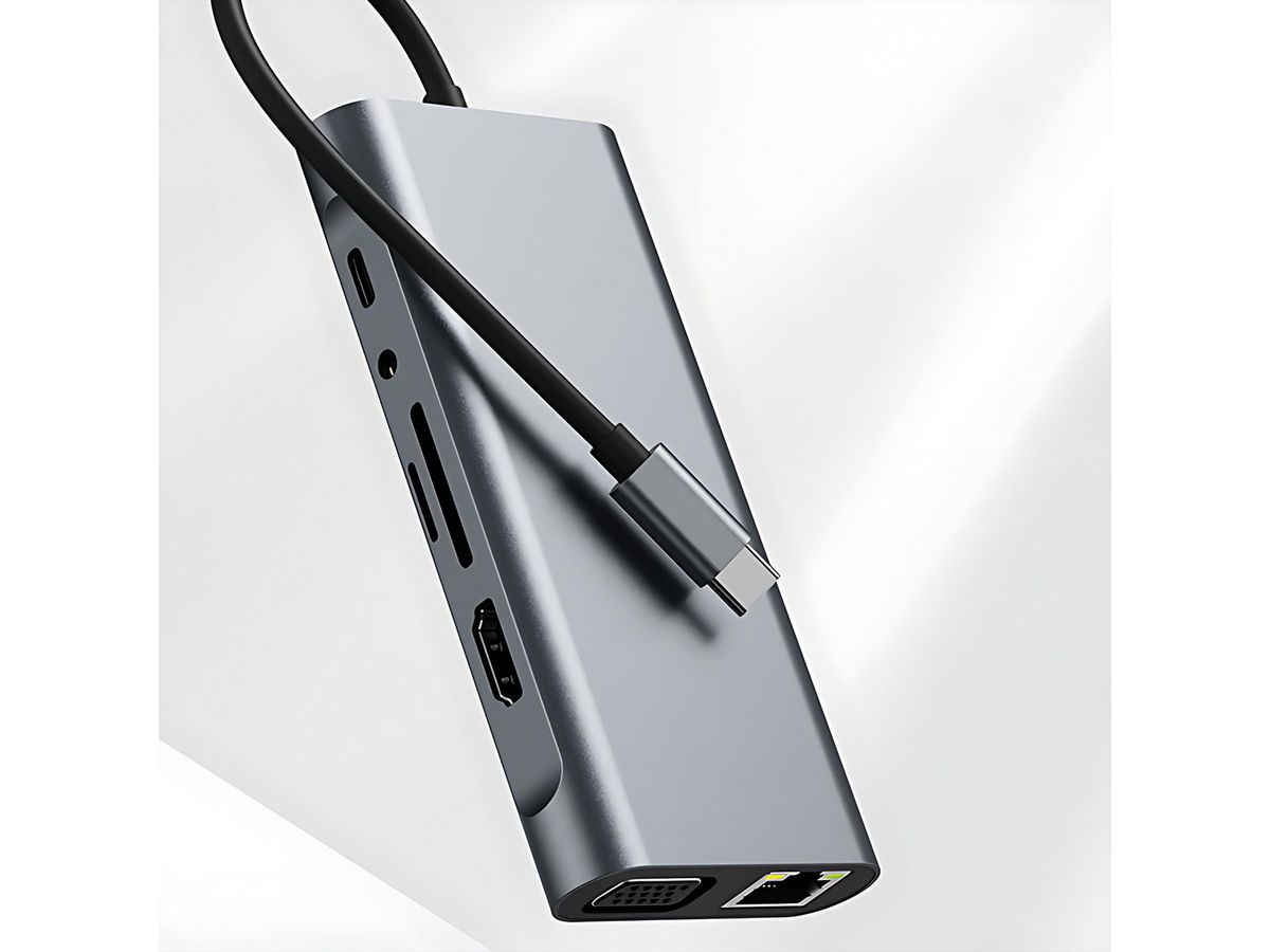 VALUE USB Typ C Docking Station, HDMI 4K60, 1x Gigabit Ethernet, 2x USB A + Typ C PD, 1x SD/microSD, 1x Audio