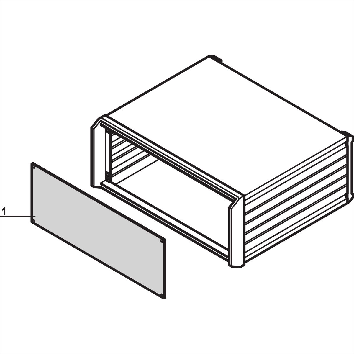 SCHROFF Frontplatte, ungeschirmt, zur Montage am Gehäuserahmen - FRONTPLATTE 3HE 28TE