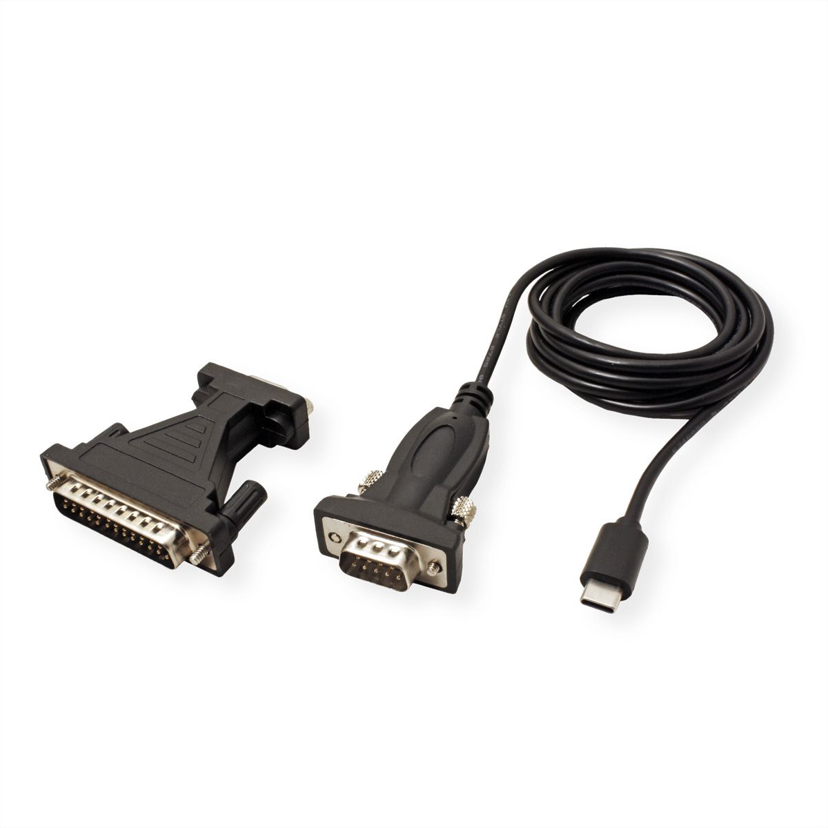 VALUE USB - Seriell Konverter-Kabel, Typ C - RS232, schwarz, 1,8 m