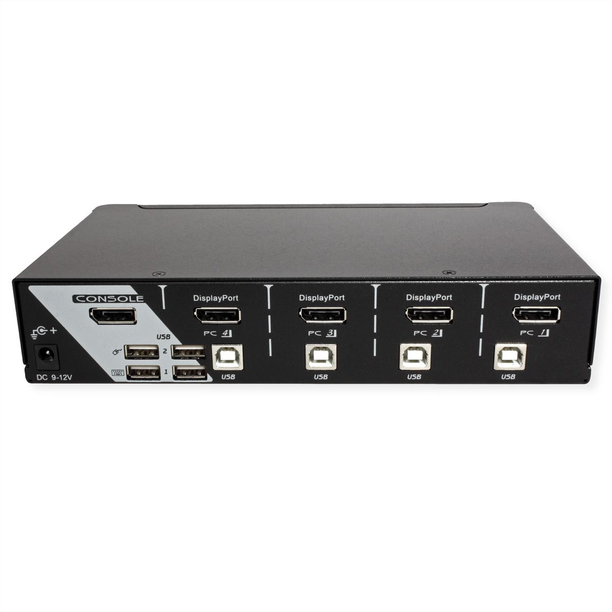 ROLINE DisplayPort USB 2.0 KVM Switch, 1 User - 4 PC