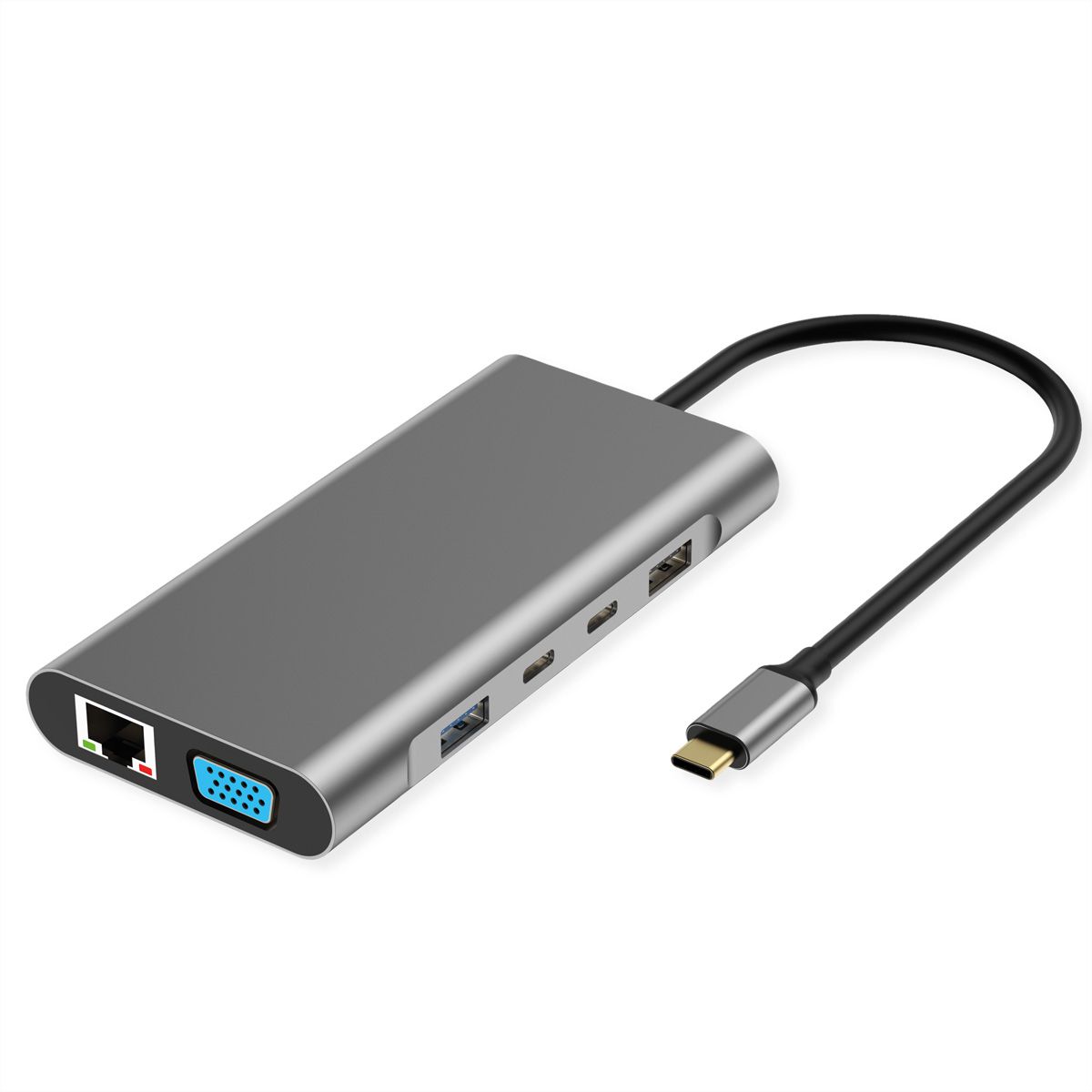 VALUE USB-C Dockingstation, 4k HDMI, DP, VGA, Gigabit Ethernet, USB-C, USB-A, PD