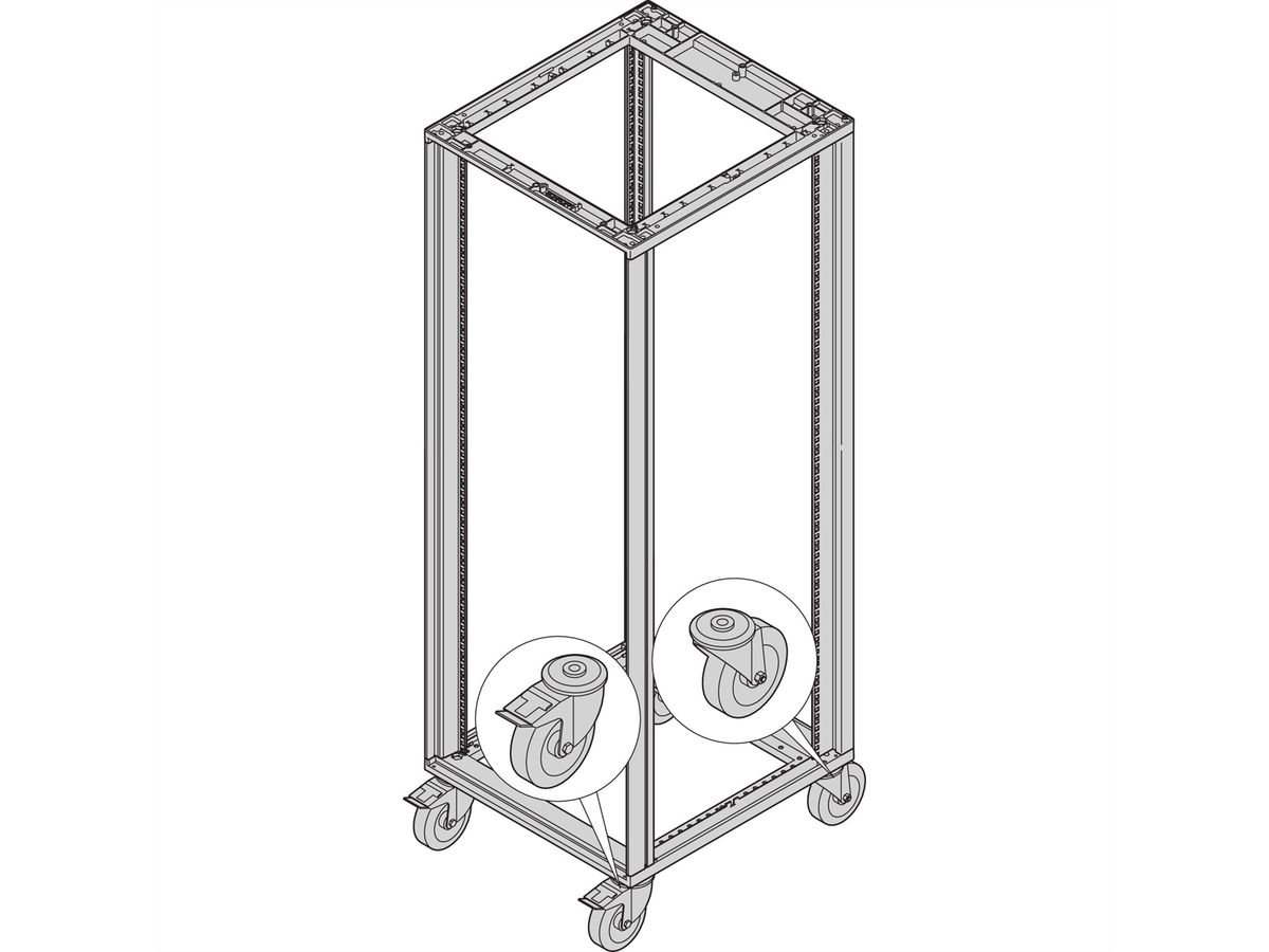 SCHROFF Lenkrollen - LENKROLLEN SET 400KG 125D 4X