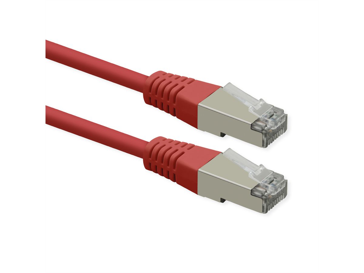 ROLINE Patchkabel Cat.6 (Class E), PoE, S/FTP (PiMF), rot, 1 m