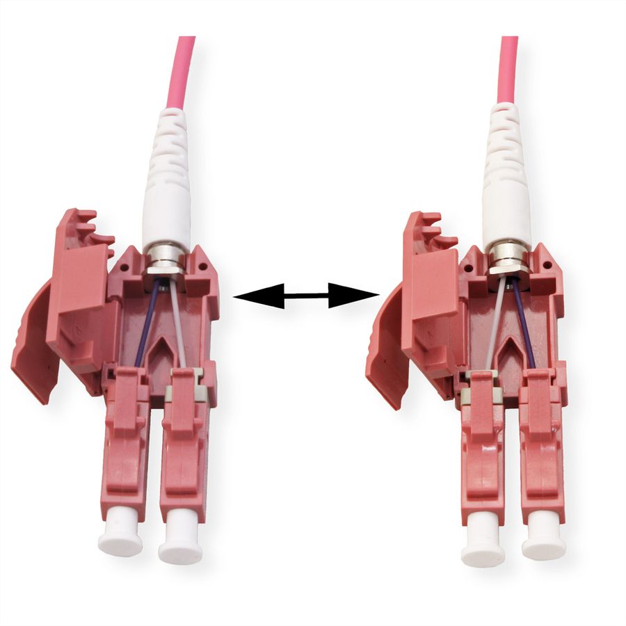 ROLINE LWL-Kabel duplex 50/125µm OM4, LC/LC, LSOH, UNIBOOT, violett, 1 m