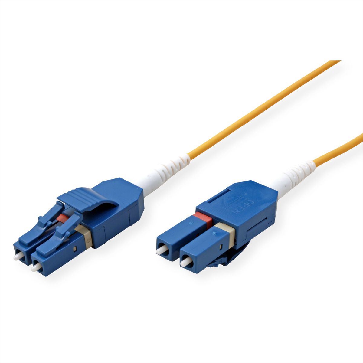 ROLINE LWL-Kabel duplex 9/125µm OS2, LC/LC, LSOH, UNIBOOT, Slim, gelb, 1 m