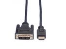 ROLINE Kabel DVI (18+1) ST - HDMI ST, schwarz, 5 m