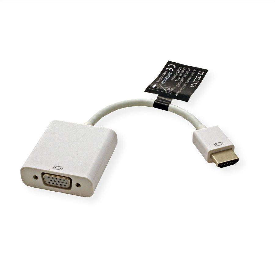 ROLINE HDMI-VGA Adapterkabel, HDMI ST / VGA BU, 0,15 m