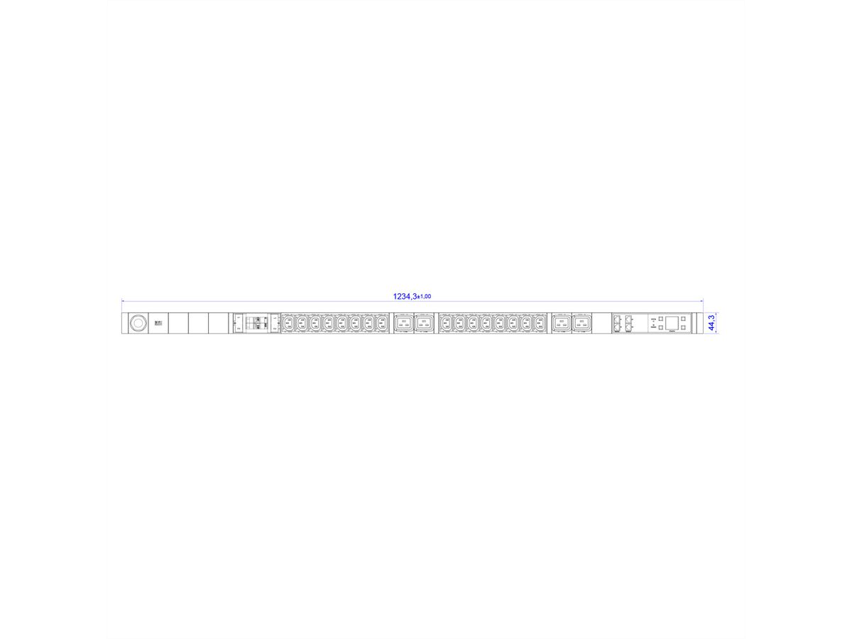 BACHMANN BN7000 16xC13 4xC19 2xLS, Mess.p.Ph. 3G4 CEE32A Lan Schalt.p.D.