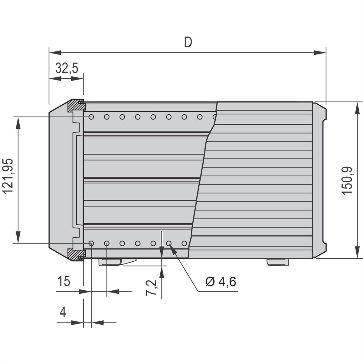 SCHROFF Komplettgehäuse, ungeschirmt - PROPAC PRO GEH.3HE 84TE 506T