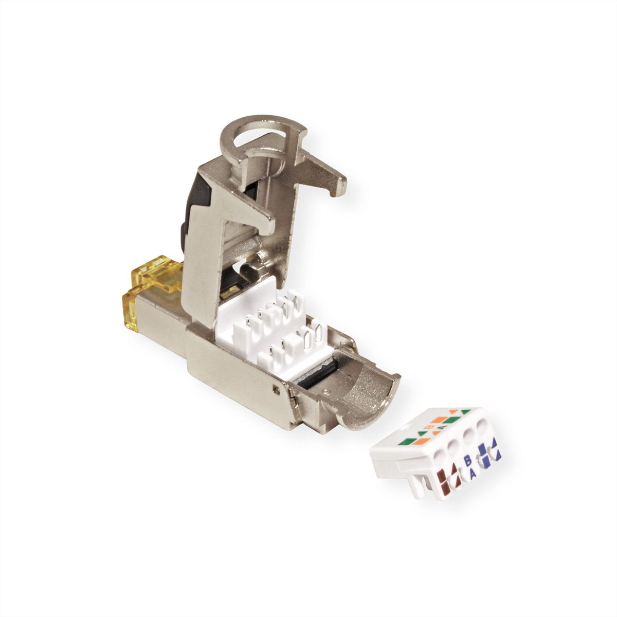 ROLINE feldkonfektionierbarer RJ-45 Stecker Cat.6A (Class EA), STP, silberfarben