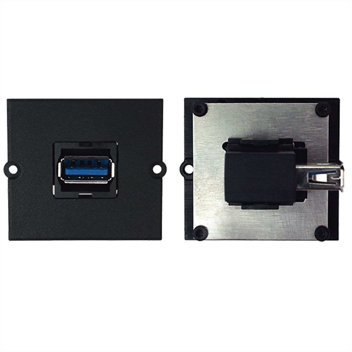 BACHMANN Rahmen 1xUSB 3.0, 90° Abgang seitlich