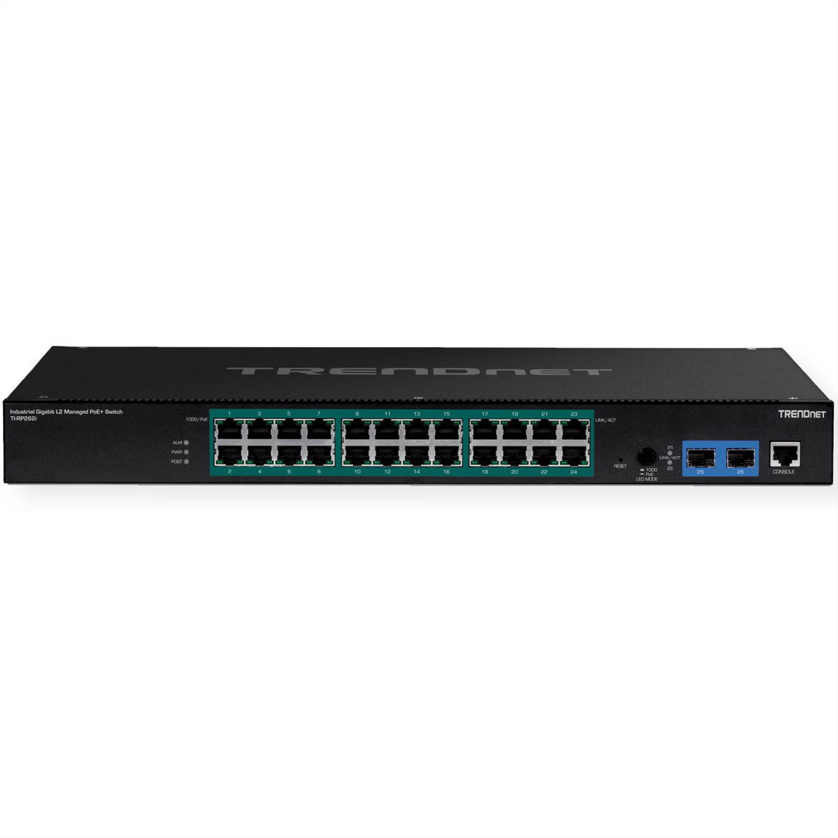 TRENDnet TI-RP262i 26-Port Industrial Rackmount PoE+ Switch Gigabit L2 Managed