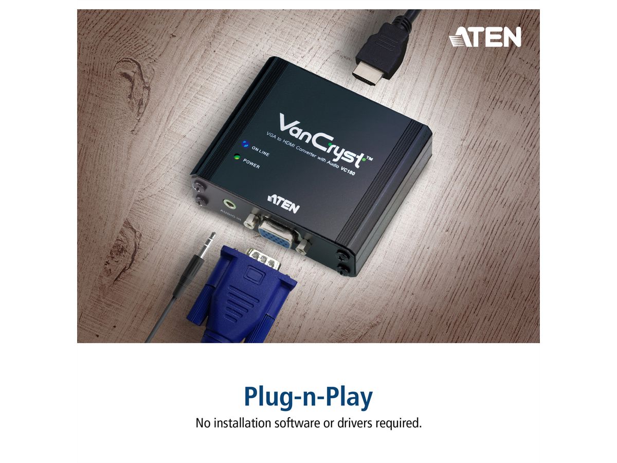 ATEN VC180 VGA zu HDMI Audio/Video Converter