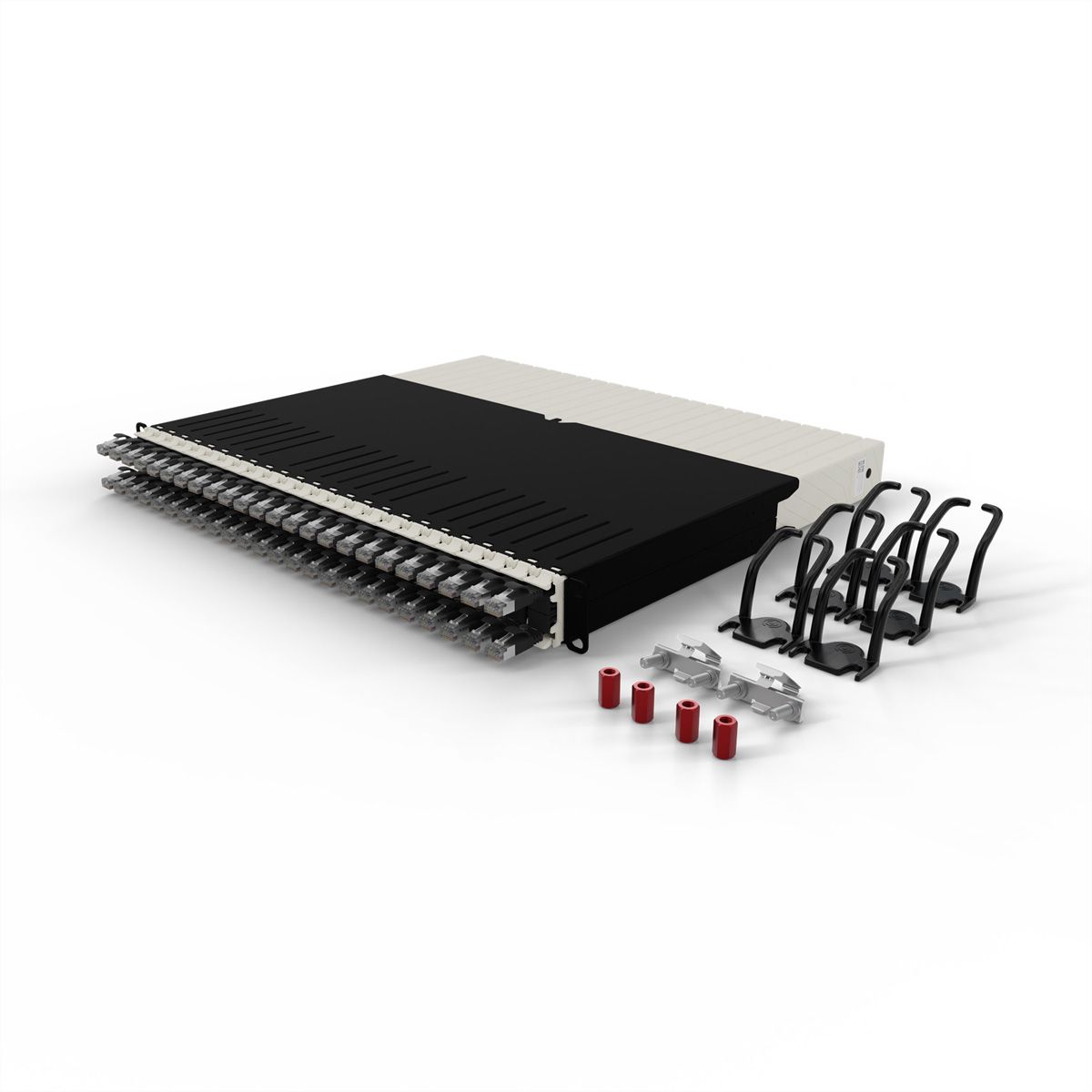 patchbox.one 8RU STP schwarz Cat.6a 0,8m