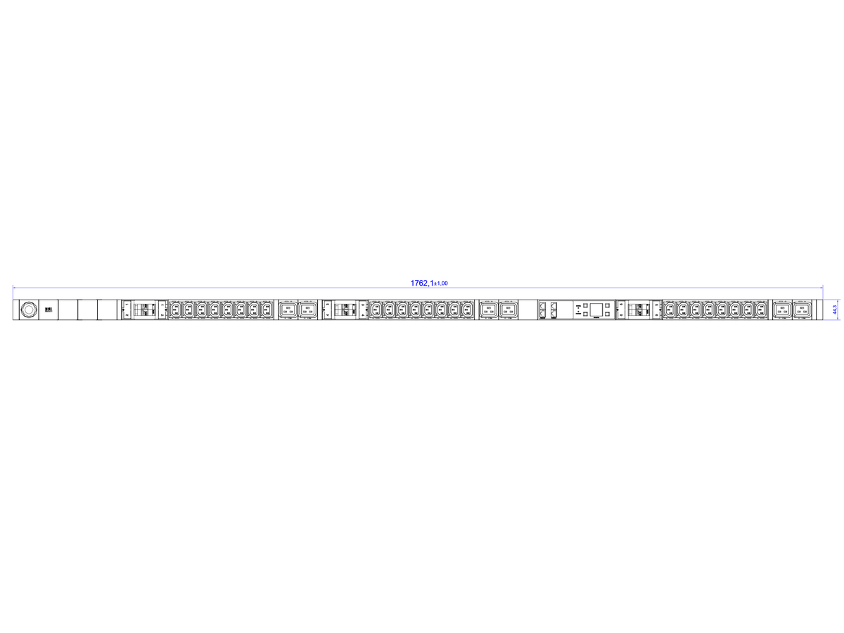 BACHMANN BN3500 Slave 24xC13 6xC19 6xLS, Messung p.Sd.3m H05VV-F 3G4 CEE16A LAN