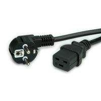VALUE Netzkabel Schutzkontakt CEE7/7 - IEC320-C19, 16A, schwarz, 0,8 m
