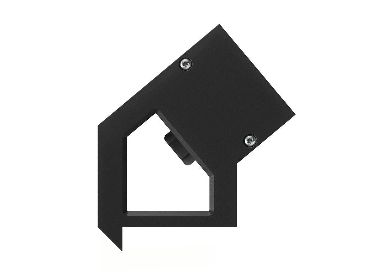 BACHMANN DESK2 ALU BLACK 2xCH 90°, 1xUSB C/C45W L=0,2m