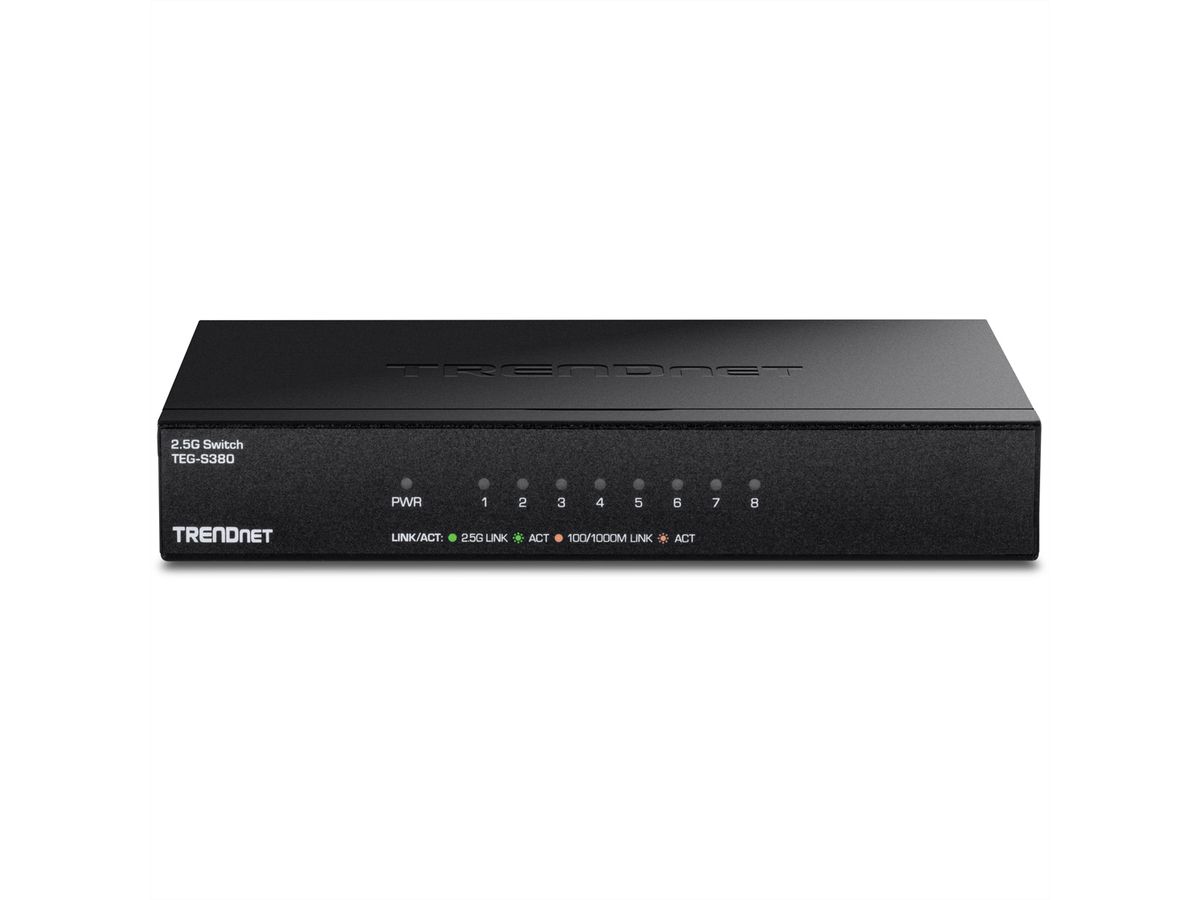 TRENDnet TEG-S380 8-Port 2.5G Switch, Unmanaged, schwarz