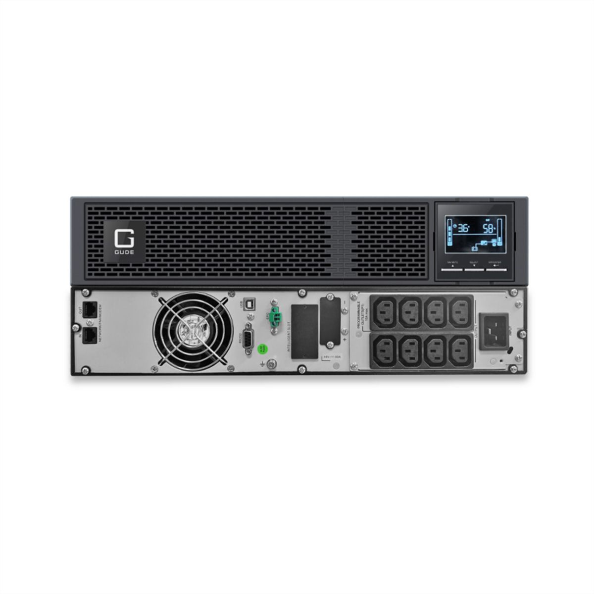 GUDE EPB 8810-2 USV 2000VA UPS Backup Tower/RM, schwarz