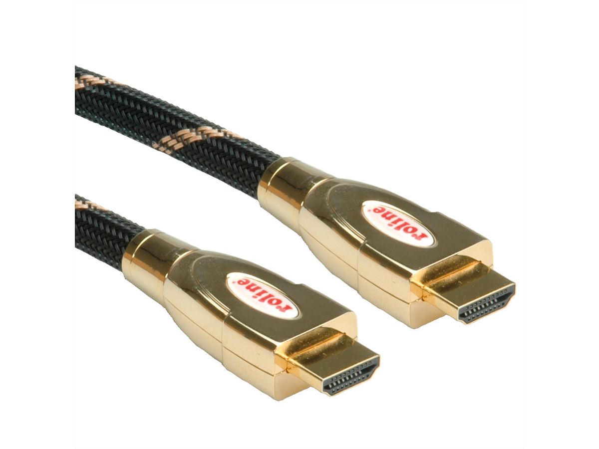 ROLINE GOLD HDMI Ultra HD Kabel mit Ethernet, ST/ST, Retail Blister, 2 m