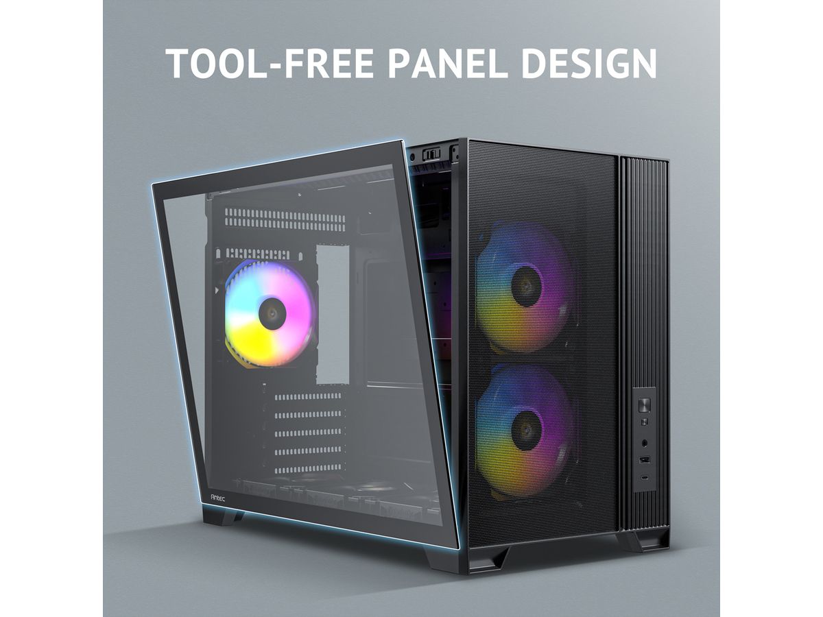 ANTEC FLUX M ATX/Micro-ATX/ITX Midi Tower PC Gehäuse , schwarz