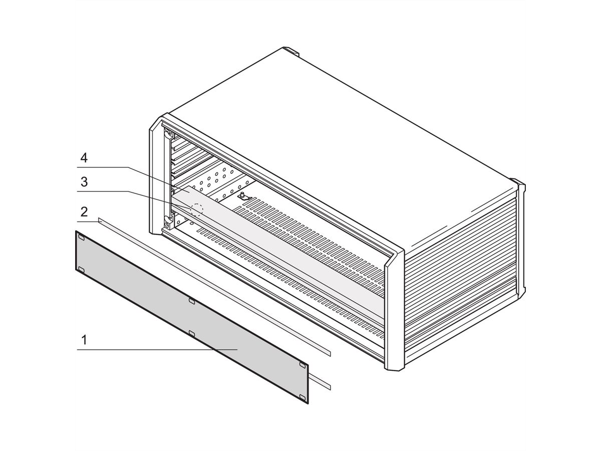 SCHROFF Frontplatten ungeschirmt - TEILFRONTPLATTE 1HE 84TE