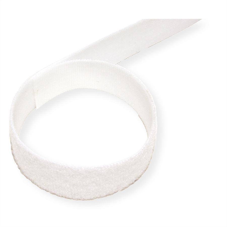 VELCRO® ONE-WRAP® Klettbandstreifen 20mm, unperforiert auf Rolle, weiß, 25 m