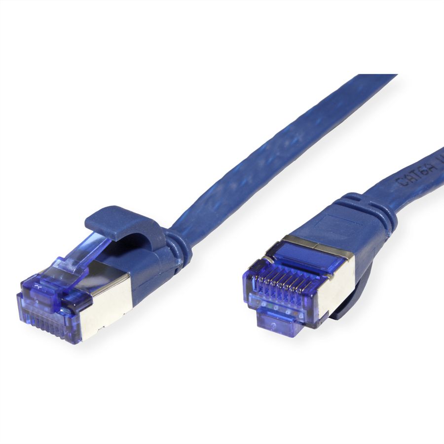 VALUE Patchkabel Cat.6A (Class EA) FTP, extra-flach, blau, 0,5 m