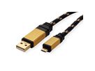 ROLINE GOLD USB 2.0 Kabel, Typ A ST - Micro B ST, 0,8 m