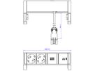 BACHMANN DESK2 ALU BLACK 2xSchutzkt.USBC, USB Charger 30W 0,2m GST18