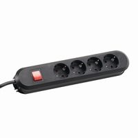 BACHMANN SMART Steckdosenleiste 4x Schutzkontakt, Schalter, schwarz, 1,5 m