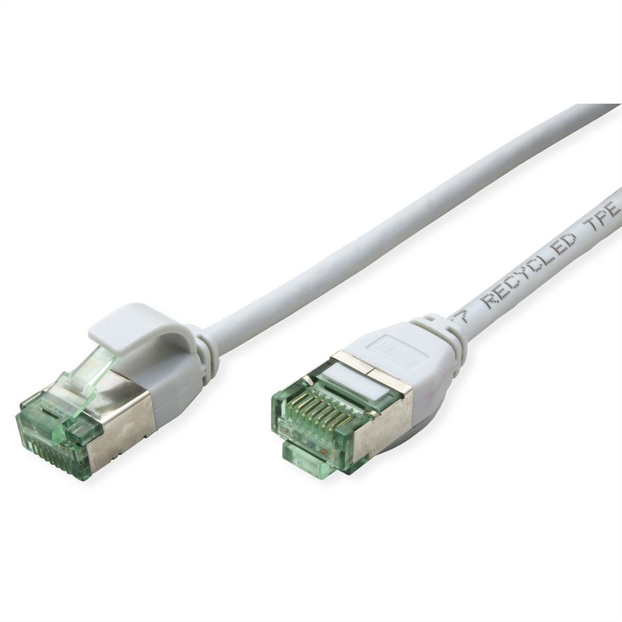 ROLINE RM U/FTP DataCenter Patchkabel Cat.6A (Class EA), slim, grau, 0,15 m