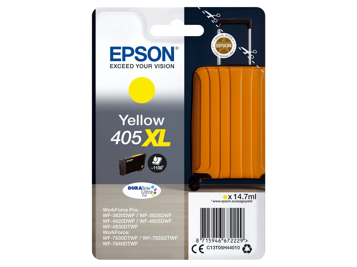 Epson Singlepack Yellow 405XL DURABrite Ultra Ink