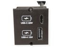 BACHMANN Custom Modul USB Charger Typ A & C 22W, Quickcharge, schwarz