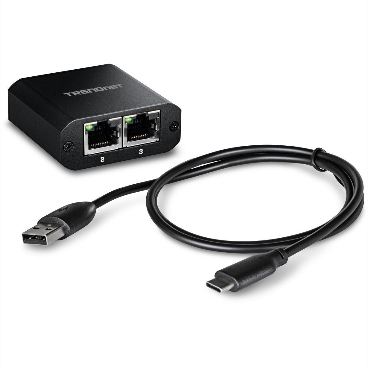 TRENDnet TEG-102S 2-Port-Gigabit-Splitter, mit USB-C-Stromversorgung