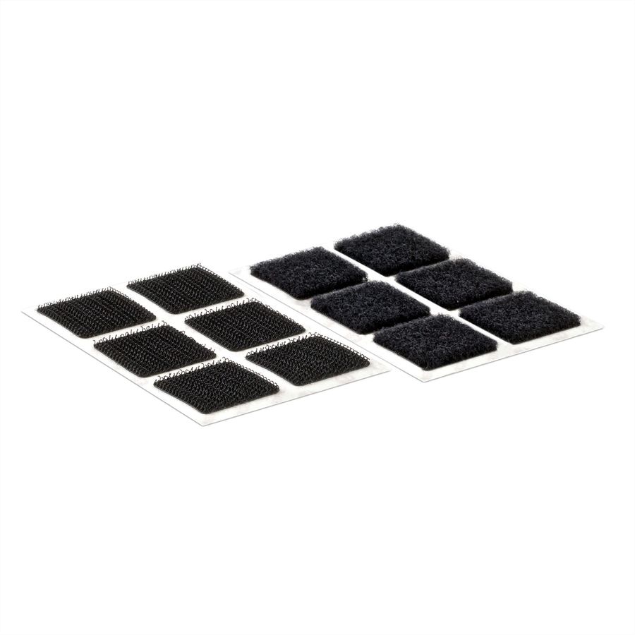 VELCRO® Klettquadrate Selbstklebend, Haken & Flausch 25mm x 25mm x 24 sets Schwarz
