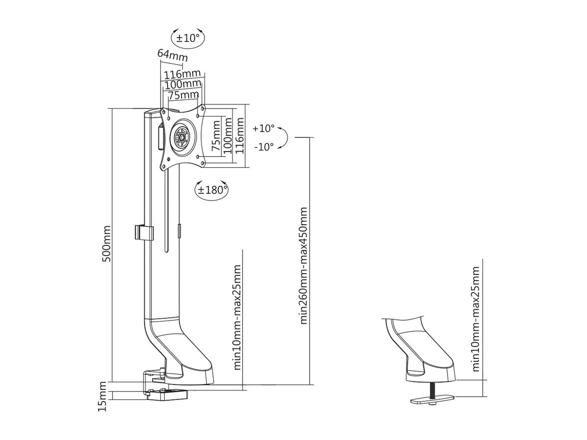 VALUE LCD-Monitorhalterung, geringer Platzbedarf - SECOMP Electronic  Components GmbH