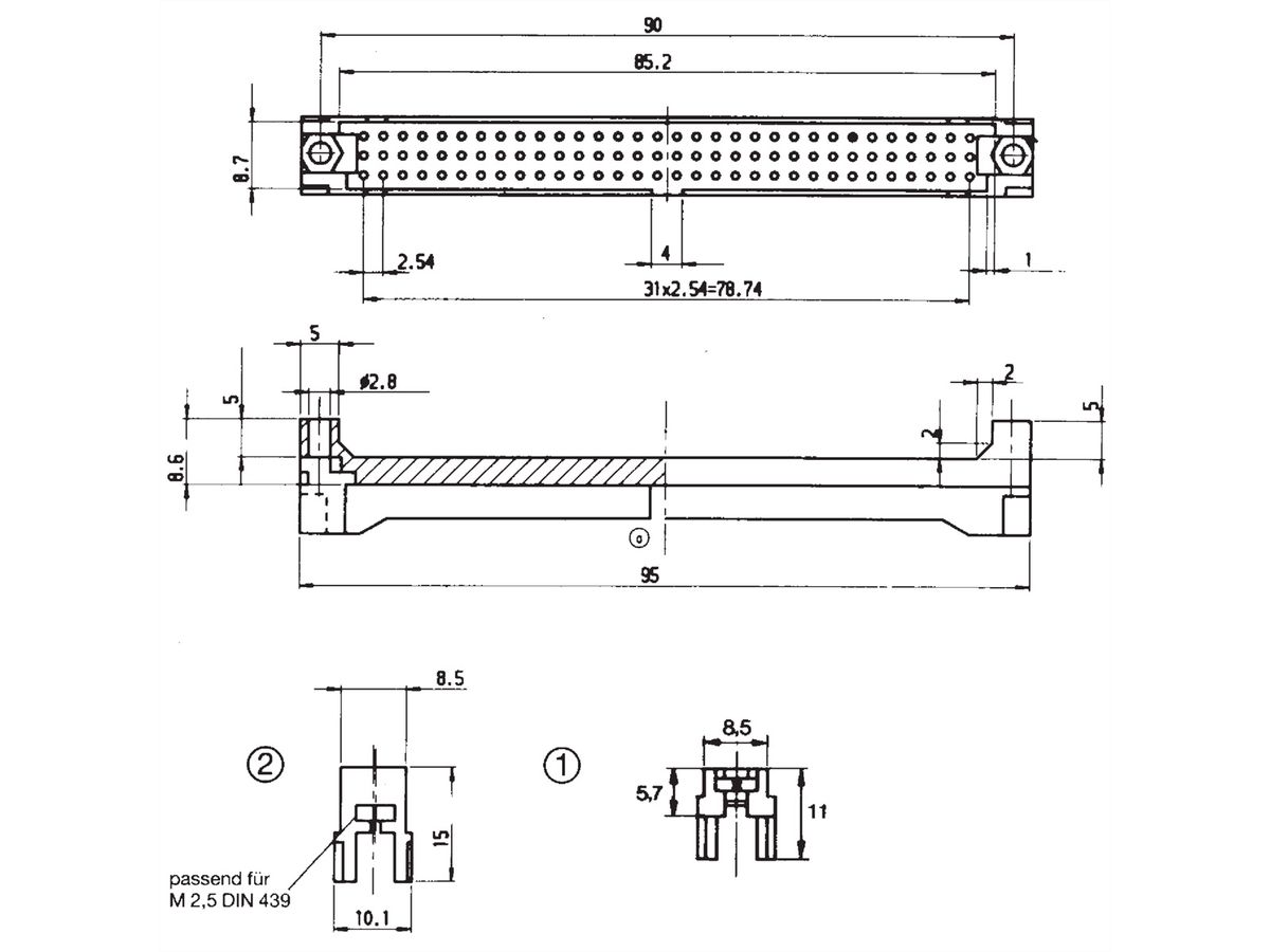 SCHROFF Steckerleergehäuse/Verriegelungshebel - LEERKOERPER NEUTRAL F.13 MM