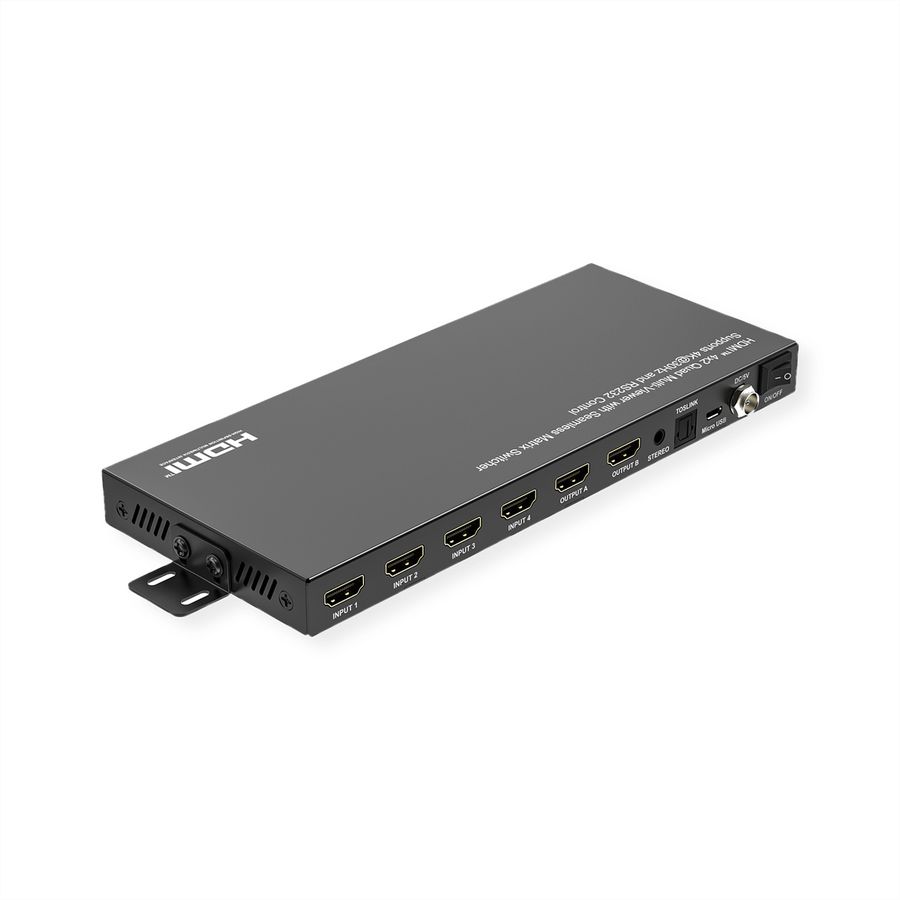 VALUE HDMI Matrix Switch, 4x2 QUAD Multi-Viewer, nahtlose Umschaltung