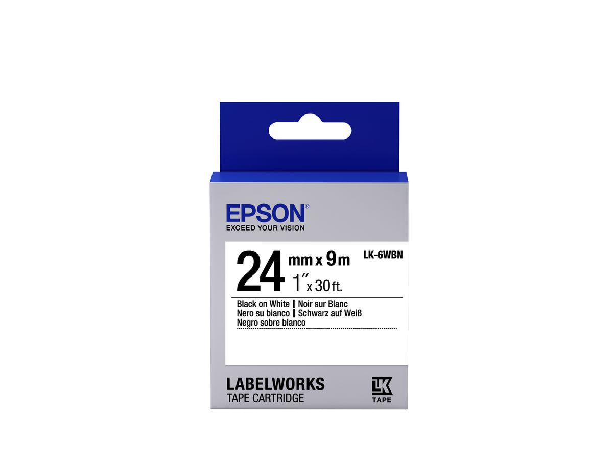 Epson Etikettenkassette LK-6WBN - Standard - schwarz auf weiß - 24mmx9m