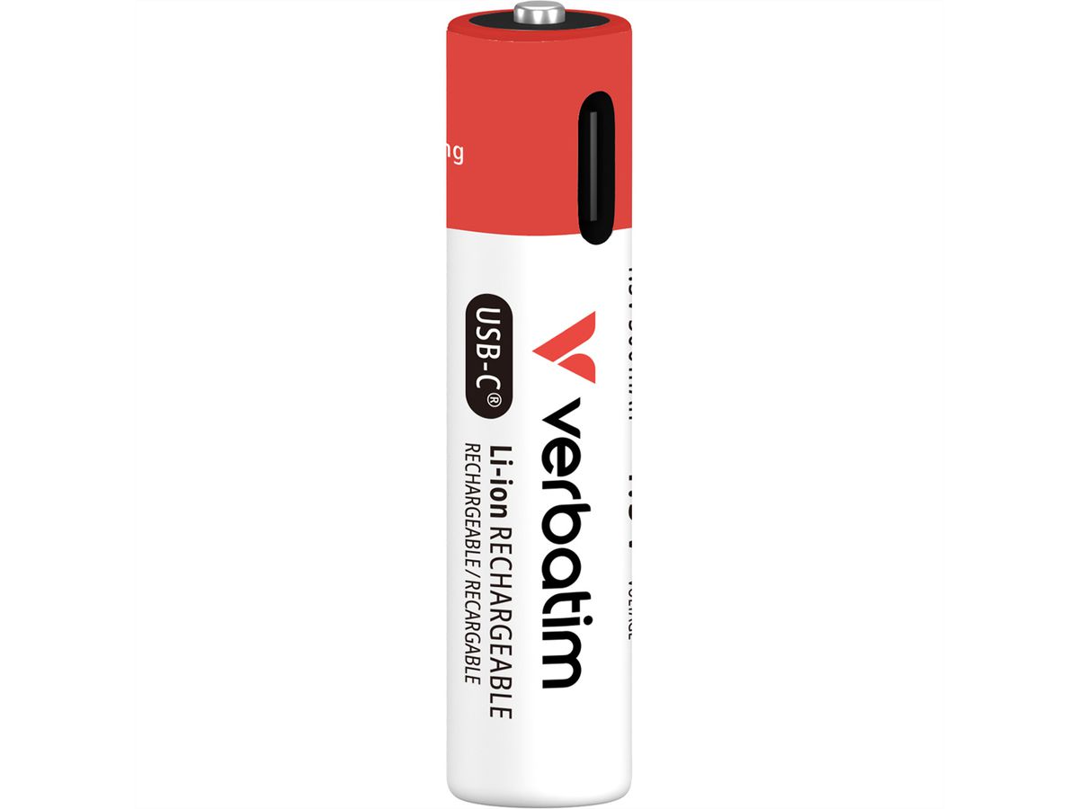 VERBATIM AAA-Akkus mit USB-C-Anschluss Li-Ion 500mAh 4er Pack - SECOMP ...