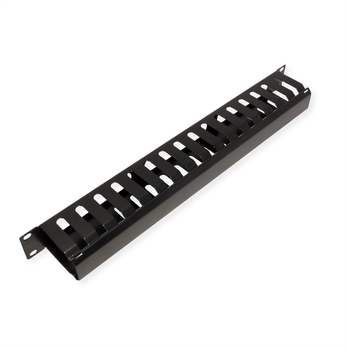 VALUE 19-Zoll-Frontplatte 1 HE mit Rangierkanal 40 x 60 mm, schwarz