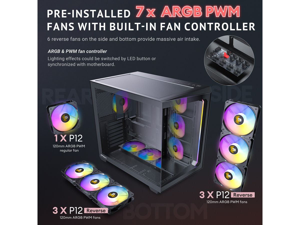 ANTEC Constellation C5 ARGB PC Gehäuse Midi Tower ATX, schwarz