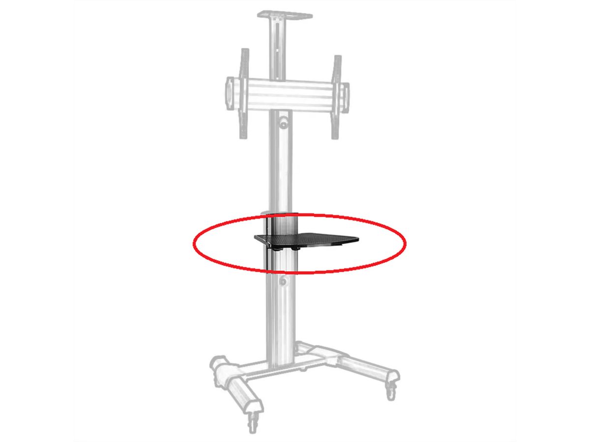 Zusatz Ablage für ROLINE LCD-/TV-Rollständer, bis 10 kg, für ROLINE 17.03.1260, schwarz