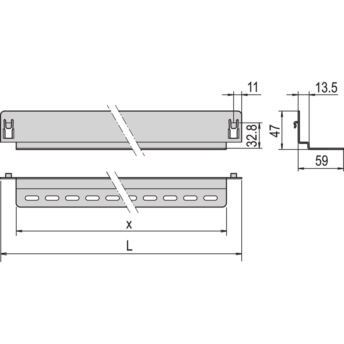 SCHROFF Gleitschiene - 19"GLEITSCHIENEN-SET 800T 2X