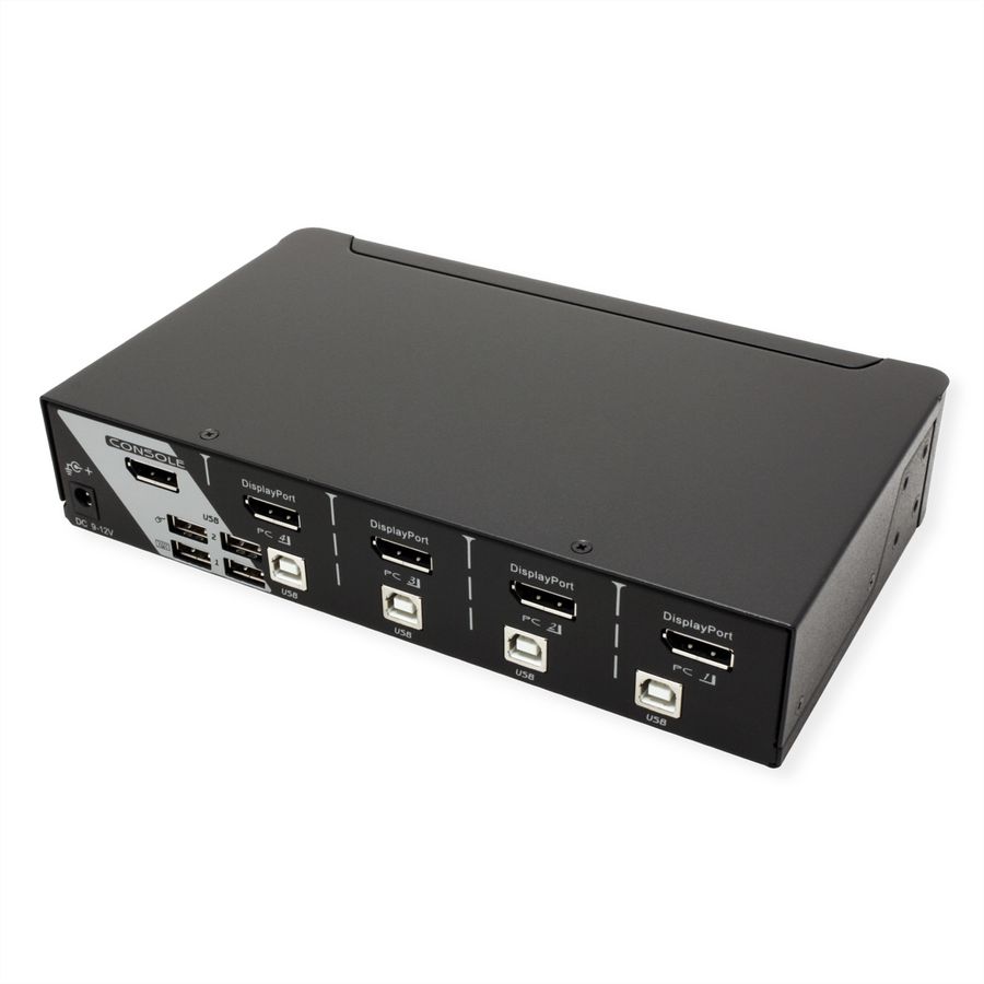 ROLINE DisplayPort USB 2.0 KVM Switch, 1 User - 4 PC