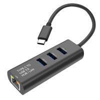 STANDARD USB-C zu Gigabit Ethernet Konverter + Hub 3x