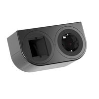 BACHMANN PIX HOLDER DOUBLE, 1x CEE7/3, 1x CM, CEE7/7, schwarz, 2 m